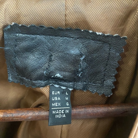 Tan real sheep leather vintage jacket - Picture 9 of 9